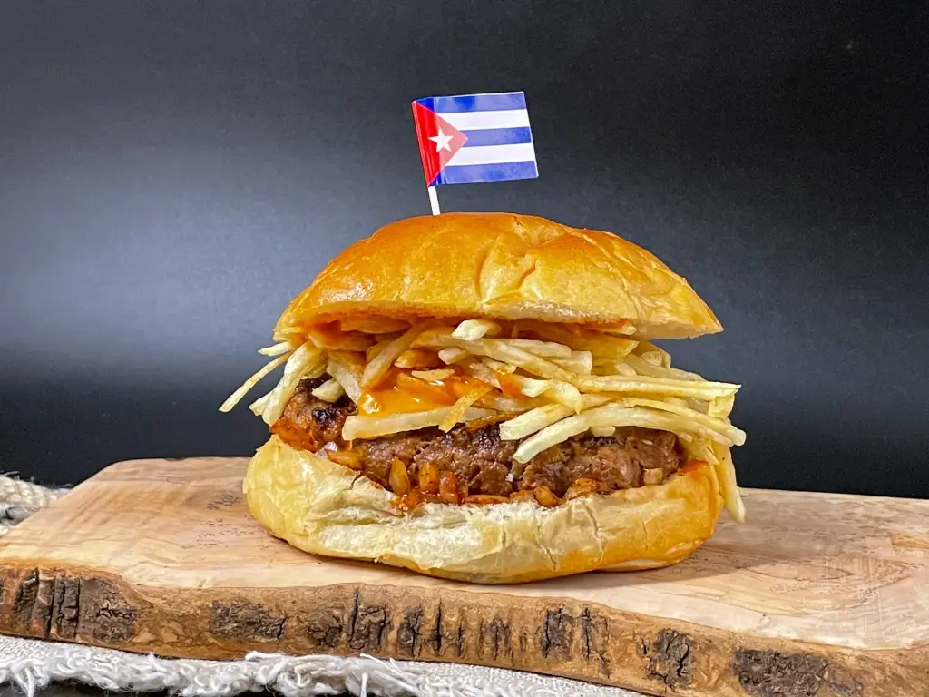Cuban Frita Burger (Add French Fries and Soda)